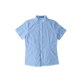 訂製藍色女裝恤衫制服     設計企領修腰短袖恤衫   團隊制服   恤衫專門店  余仁生  R394 訂製藍色女裝恤衫制服     設計企領修腰短袖恤衫   團隊制服   恤衫專門店  余仁生  R394