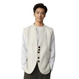 設計米色單排扣中領背心    訂製男裝酒店制服    酒店接待部門員工服  Artyzen Hotel  酒店制服製造商  HL065 設計米色單排扣中領背心    訂製男裝酒店制服    酒店接待部門員工服  Artyzen Hotel  酒店制服製造商  HL065