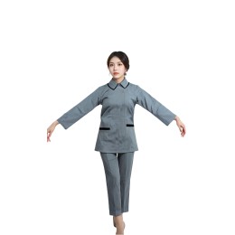 訂製男女裝清潔服    設計反領深藍色撞色邊    酒店清潔服供應商  護理   家政   CL035 訂製男女裝清潔服    設計反領深藍色撞色邊    酒店清潔服供應商  護理   家政   CL035