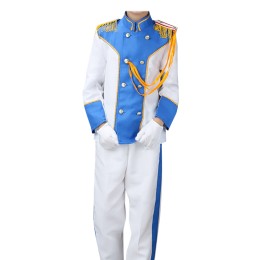 訂做公演升旗手服   個人設計藍色撞白色軍樂隊服  升旗手服專門店  SKFRS004 訂做公演升旗手服   個人設計藍色撞白色軍樂隊服  升旗手服專門店  SKFRS004